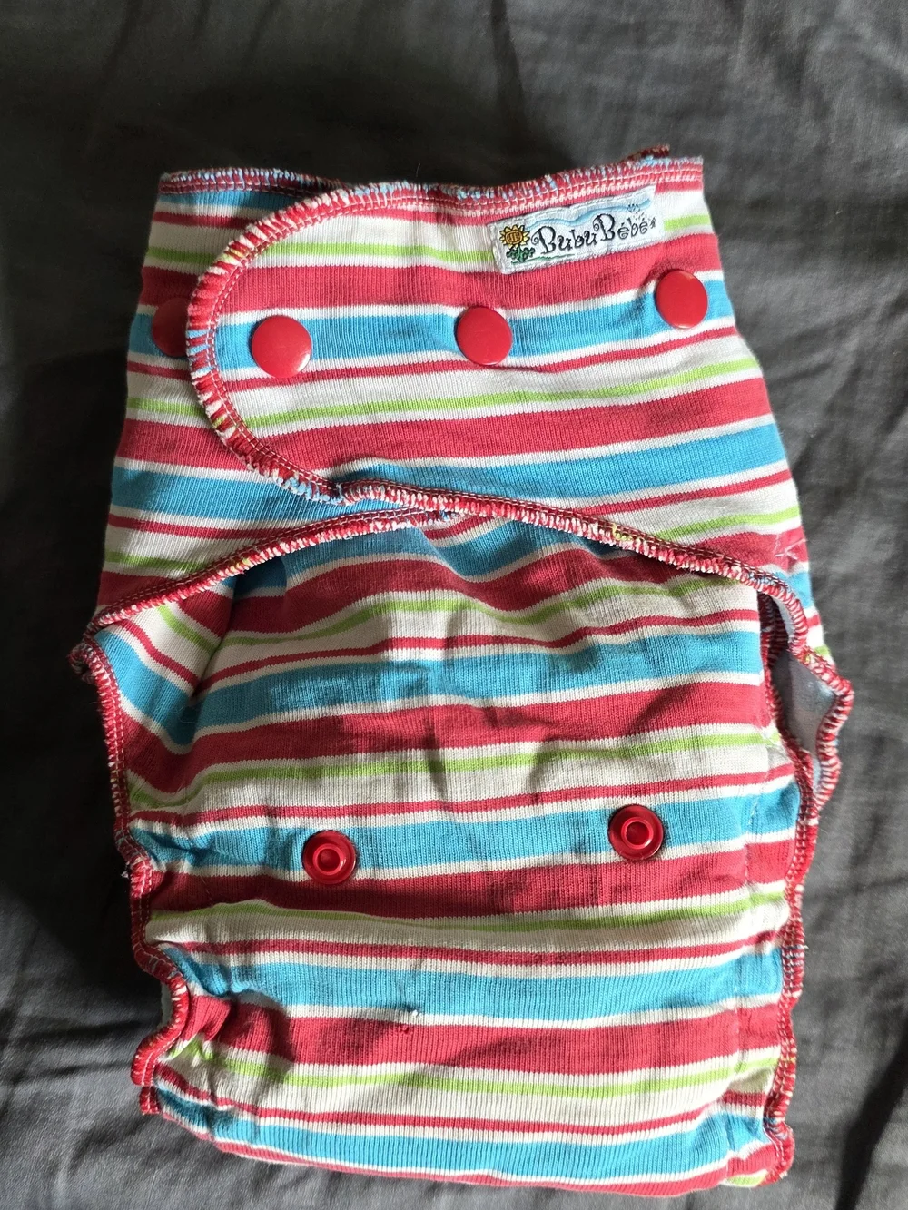 BubuBebe Cloth Diaper Lot of 6 Fitted Diapers w/ 3 Inserts Each Bamboo Velour EU
